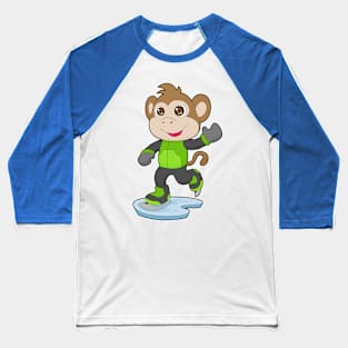 Monkey Ice skating Ice skates Baseball T-Shirt